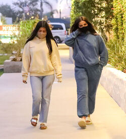 Kourtney Kardashian 41 and her TikTok star BFF Addison Rae 19 wear matching hoodies for dinner in Malibu