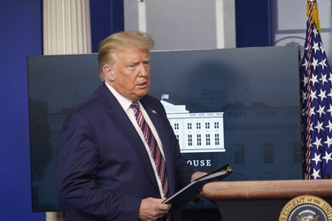 President Donald Trump Holds Press Briefing President Donald Trump Holds Press Briefing