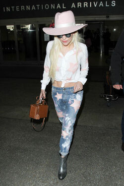 Lady Gaga pictured at LAX