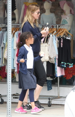 Ellen Pompeo and daughter Stella get out for some frozen yogurt in Beverly Hills.