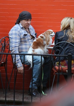 Steven Van Zandt has lunch in the West Village With his Dog