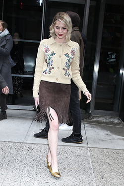 Lucy Boynton seen in New York City
