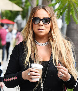 Mariah Carey sipping on drink in LA