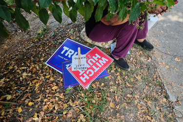 Trump supporters gather outside Fulton County Jail