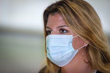 Marlene Schiappa during a visit of the Fire and Security Department in Ajaccio