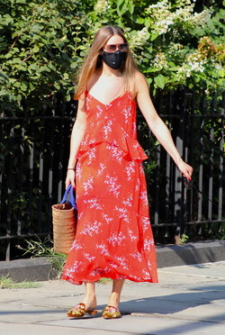 Olivia Palermo Takes her Dog Mr Butler out for a Walk