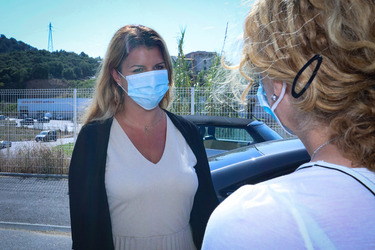 Marlene Schiappa during a visit of the Fire and Security Department in Ajaccio
