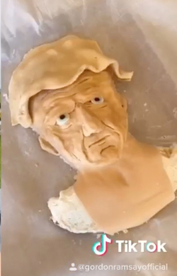 Gordon Ramsay watches in horror as woman makes cake like his face Gordon Ramsay watches in horror as woman makes cake like his face