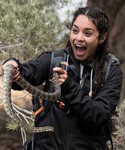 VANESSA HUDGENS SCREAMS AS SHE FACES RATTLESNAKE IN TV S RUNNING WILD