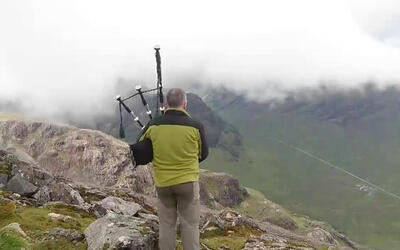 BAGPIPES ATOP MOUNTAIN
