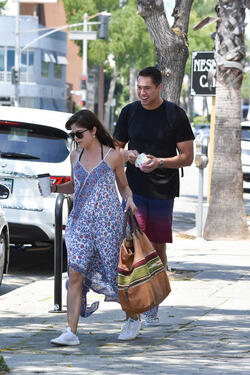 Selma Blair with son and Male Companion out for a Walk in Studio City Selma Blair with son and Male Companion out for a Walk in Studio City