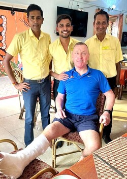 VIDEO Brit holidaymaker has leg sliced open and broken in horror crash with scooter while out jogging