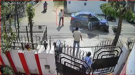 VIDEO Lucky to be alive scooter rider miraculously survives after being hit by car and catapulted through air VIDEO Lucky to be alive scooter rider miraculously survives after being hit by car and catapulted through air