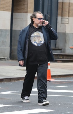 Julian Schnabel Walking by himself in Soho