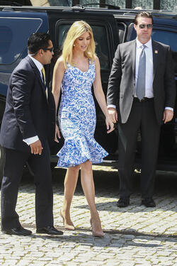 Ivanka Trump visits the Museum of Polish Jews and lays flowers at the Monument of the Warsaw Ghetto Heroes Ivanka Trump visits the Museum of Polish Jews and lays flowers at the Monument of the Warsaw Ghetto Heroes