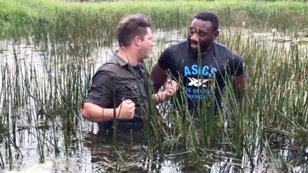 Rugby Star Hauls Giant Snake Out Of Lake