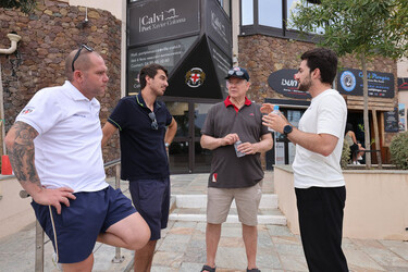 Prince Albert II of Monaco came to encourage swimmer Noam Yaron in Calvi