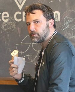 Ben Affleck picked up daughter Seraphina from school and the pair stopped for an ice cream cone in Brentwood.