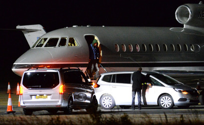 Taylor Swifts boyfriend Joe Alwyn arriving back into the UK after spending time with Taylor in Nashville.