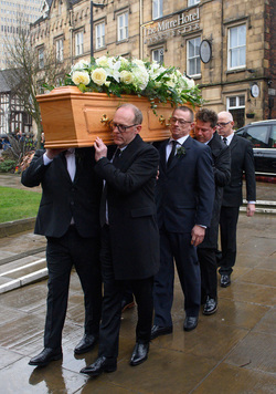 The funeral of late Manchester United and Scotland footballer Denis Law