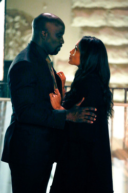Mike Colter and Rosario Dawson are seen reprising their characters filming season two of LUKE CAGE 