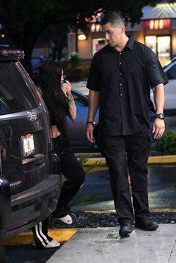 Kylie Jenner Visits Travis Scott on the set of his new Music Video