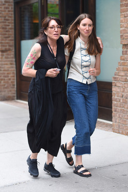 Katey Sagal and daughter Sarah Grace White have a moment together as they part ways Katey Sagal and daughter Sarah Grace White have a moment together as they part ways