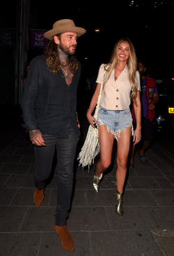 Chloe Sims seen out in Mayfair for the first time since lockdown. She is seen Leaving Amazonica Mayfair Slightly worse for wear but in High Spirits as she enjoys a night with BFF Pete Wicks