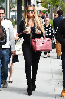 Mariah Carey sipping on drink in LA