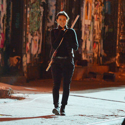 Jessica Henwick and Finn Jones on the set of Iron Fist filming in Soho on DECEMBER 02 2016 in New York City New York