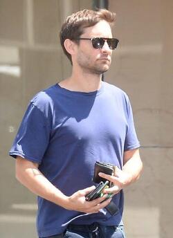 Tobey Maguire was spotted while out and about with a friend in West Hollywood