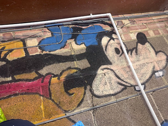 CREEPY DISNEY PICTURES IN BASEMENT OF NEW HOUSE