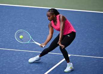 Coco Gauff is seen on the practice court at the USTA