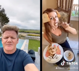 Gordon Ramsay watches in horror as woman makes cake like his face Gordon Ramsay watches in horror as woman makes cake like his face