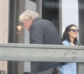 Gary Busey buttons up for the preppy look in Malibu