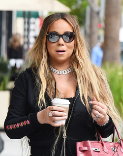 Mariah Carey sipping on drink in LA