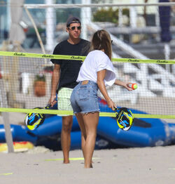 Sofia Richie plays volleyball on the beach