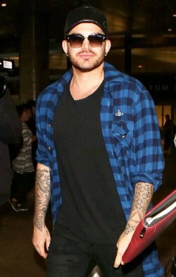Adam Lambert Casual At LAX Before Summer Tour