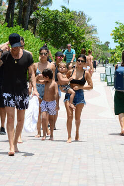 Kourtney Kardashian seen out and about at the beach wearing a bikini on June 11 2017 in Miami Florida.