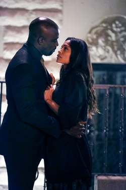 Mike Colter and Rosario Dawson are seen reprising their characters filming season two of LUKE CAGE 