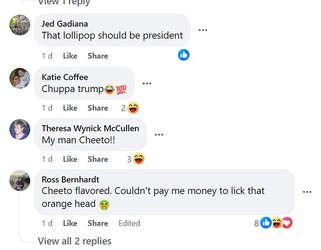 HILARIOUS IMAGES show a lollipop that has been sucked into the shape of Donald Trump.