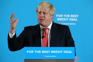 Boris Johnson on the campaign trail in Shildon County Durham