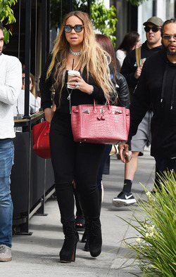 Mariah Carey sipping on drink in LA