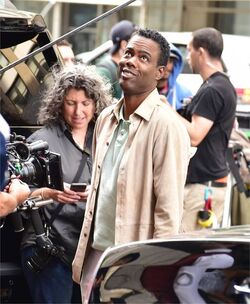 Chris Rock and Adam Sandler on set of The Week Of Chris Rock and Adam Sandler on set of The Week Of