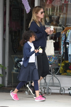 Ellen Pompeo and daughter Stella get out for some frozen yogurt in Beverly Hills.