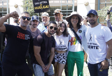 SAG AFTRA and WGA Strike At Warner Brothers Studios