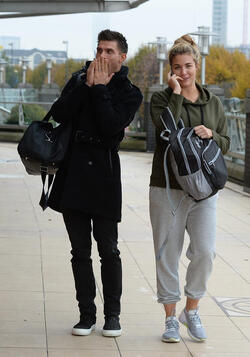 Strictly s Gemma Atkinson and Aljaz Skorjanec lark around as they are seen arriving for dance rehearsals