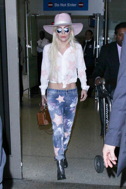 Lady Gaga pictured at LAX