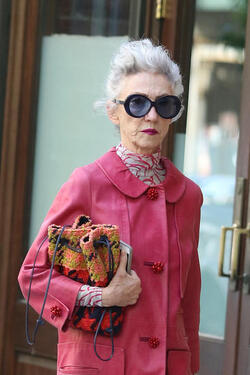Linda Rodin out for a walk