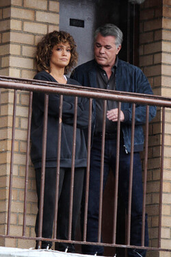 Jennifer Lopez and Ray Liotta Film Shades Of Blue in the Rain Jennifer Lopez and Ray Liotta Film Shades Of Blue in the Rain